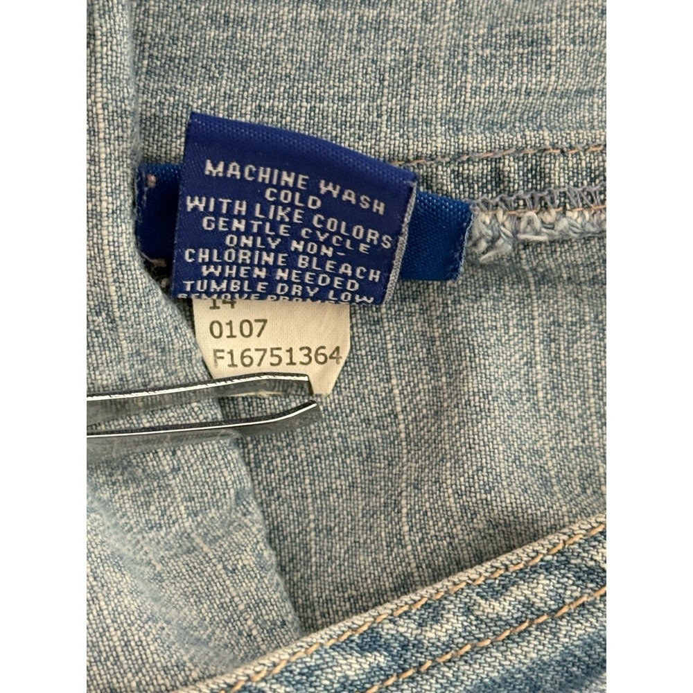 Y2K Genuine Kids Oshkosh Denim Embroidered Overalls Girls 24mths - Picture 12 of 12